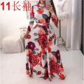 2025 WISH Amazon Fashion Digital Print European and American Fashion Style Swing Skirt Dress. 