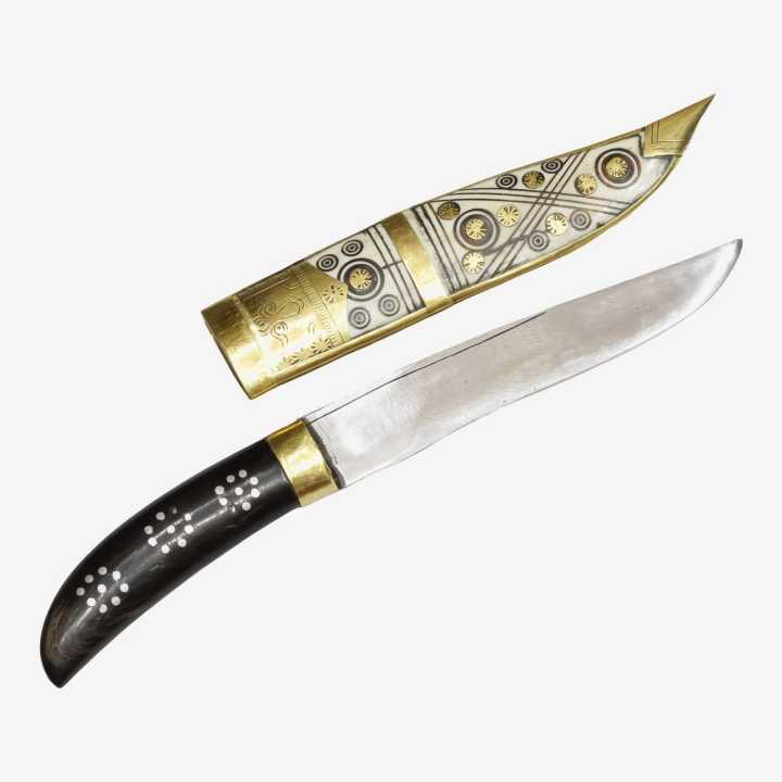 Black/Gold/Silver Nepali Handicrafts Bone Handle With Cover Knife 10 Inch Only For Decoration