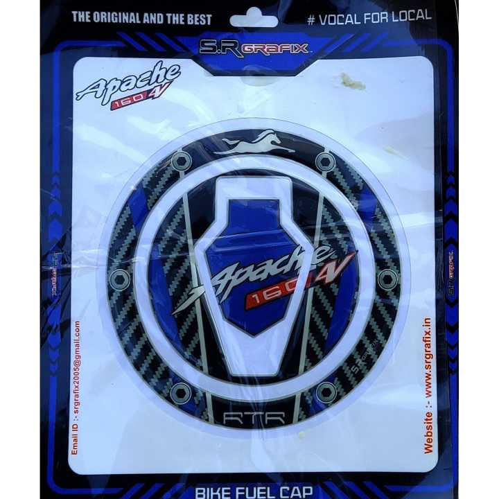 TVS Apache 160 Bike Tank Pad / Tank Cap Sticker/Fuel Cap Pad Protector Sticker, Self-Adhesive