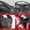 High Quality Large Capacity Sprayground Back Packs PU Black Laptop Backpack Shark Classic Pu Fabric Backpack All. 
