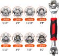 Tiger wrench 48 in 1 Swivel Head Multi Tool Spanne Tools Socket Works with Spline Bolts Multifunction PassTorx 360 Degree 6-Point Universal Furniture Car Repair. 