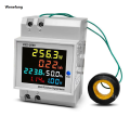 Wenefang 6IN1 Din Rail AC Monitor 110V 220V 380V 100A Voltage Current Power Luxury Factor Active KWH Electric Energy Frequency Meter VOLT AMP. 