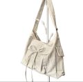 Bow Bag | Ribbon Crossbody Bag for Ladies | Large Capacity Bag for 15 inch laptop With Adjustable Straps, Zipper and Magnet. 