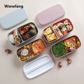 Wenefang New Portable Leak-proof Food Double-layer Bento Box Lunch Box Lunch Box for Kids Food Container Food Storage Snack. 