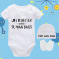 LIFE IS BETTER IN THE SUNIAN BAGS Custom Baby Romper With Anime Design  Customizable name    G9GT. 