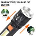 Powerful LED Flashlight Tactical Portable Telescopic Torch 4 Modes Type C Rechargeable High Power Flashlight Camping By Khopo. 