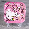 Sutuiying Cute Sanrio Hello Kitty Kuromi Fruit Tray Plastic Anime Dessert Hot Selling Plate Kitchen Plates children Snacks Cartoon Kids Dining Plates. 