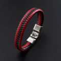 【Exclusive Offer】New Style Bracelet Men's Summer 2021 Charm Woven Leather Bracelet Multi-color Pattern Alloy Hidden Buckle Bracelet for Women. 