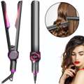 Hair Straightener And Curling Iron 2 in 1 Professional Ceramic Tourmaline Ionic Adjustable Temp With LCD Digital Display For Smooth Curls. 