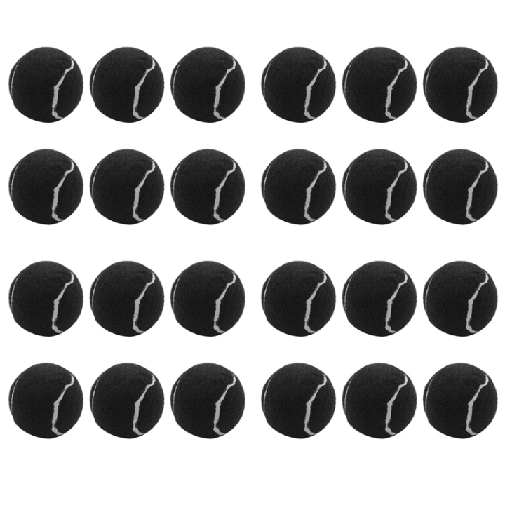 24Pcs Pack Tennis Balls Wear-Resistant Elastic Training Balls 66mm Ladies Beginners Practice Tennis Ball,Black