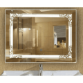 Bimba LED wall Mirror with Flower Corner Etching Design 24(W)*36(H). 