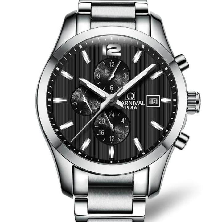 Carnival automatic mechanical famous brand watch men full steel