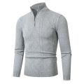 Autum Sweatwear Men's Warm Pullover Sweaters Solid Color Half Zipper Coats V-neck Long Sleeve Knitted Sweatshirts Winter Top. 