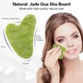 Jade Roller And Gua Sha Set For Beautiful Skin Detox - Facial Body Eyes Neck Massager Tool Reduce Wrinkles Aging - Original Natural Jade Stone. 