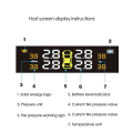 NANLIY 2X USB Solar Power Tire Pressure Monitoring System Wireless Car TPMS LCD Display Pressure Alarm with Internal Sensor. 