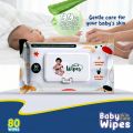 PURE Non-Alcoholic Baby Wipes – 80 Wipes | Gentle Cleansing | Skin-Safe | Made in Nepal. 
