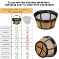 NAMUNY 4x Reusable Coffee Filter, Basket Coffee Filters 8-12 Cup Replacement Coffee Filter with Stainless Steel Mesh Bottom. 