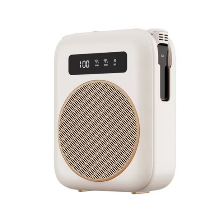 Voice Amplifier Wireless Lavalier Lapel Microphone for Classroom/Yoga/Conference Recording Microphone Beige