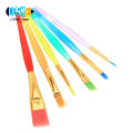 6Pcs Painting Brush Comfortable Grip Transparent Rod Students Portable Watercolor Drawing Brush Set School Supplies. 