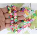 Polymer Clay 10Pcs Random Fruit Beads For Jewelry Making- 10Mm. 