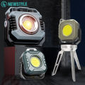 Profesional COB Work Light Rechargeable LED Portable Flashlight Camping Torch Magnetic 1500LM Dimming Flood Light Car Repair Emergency Lante. 