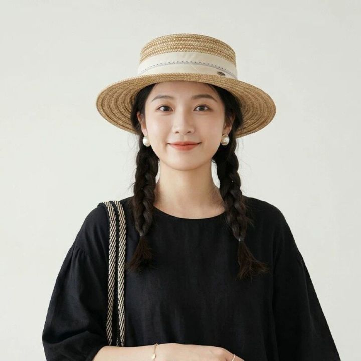 Casual%20Boho%20Flat%20Top%20Straw%20Hat%20Wide%20Brim%20Visor%20Weave%20Hat%20Breathable%20UV%20Protection%20Cap%20Holiday%20-%20Image%207