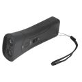 Safe Black Ultrasonic Dog Chaser ABS LED Flashlight Handheld Dog Repeller 2 Adjustable Intensity Levels Ultrasonic Portable Dog Trainer. 
