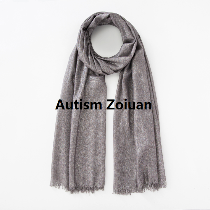 Women's%20headscarf,%20tassel%20shawl,%20thread%20toe,%20gold%20rayon%20shawl,%20solid%20color%20scarf,%20latest%20brand%20design,%20shiny%20fabric,%20silk%20silver%20-%20Image%202