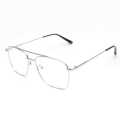 Silver Square Shape Metal Frame Glass For Men. 