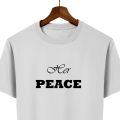 Her peace/ His Peace – Pink & White Matching Couple T-Shirts| Couple Sets. 