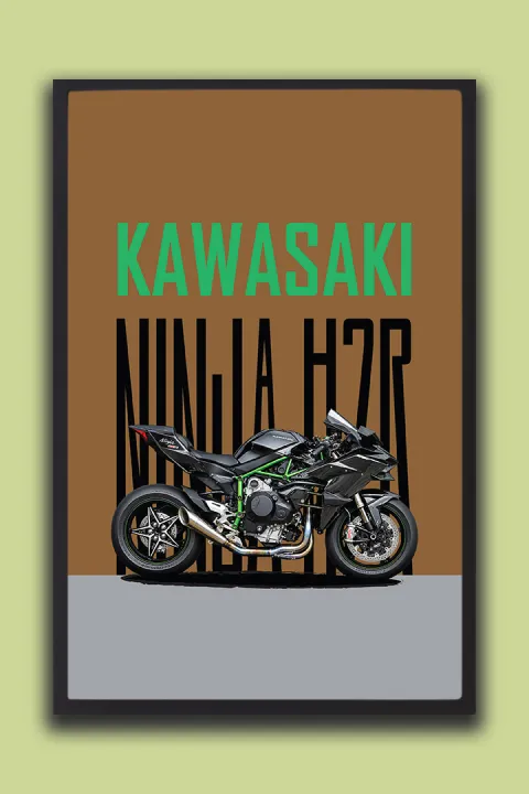 Kawasaki%20Ninja%20H2R%20Superbike%20Wall%20Art%20Frame%7C%20One%20Piece%20Frame%20-%20Image%202