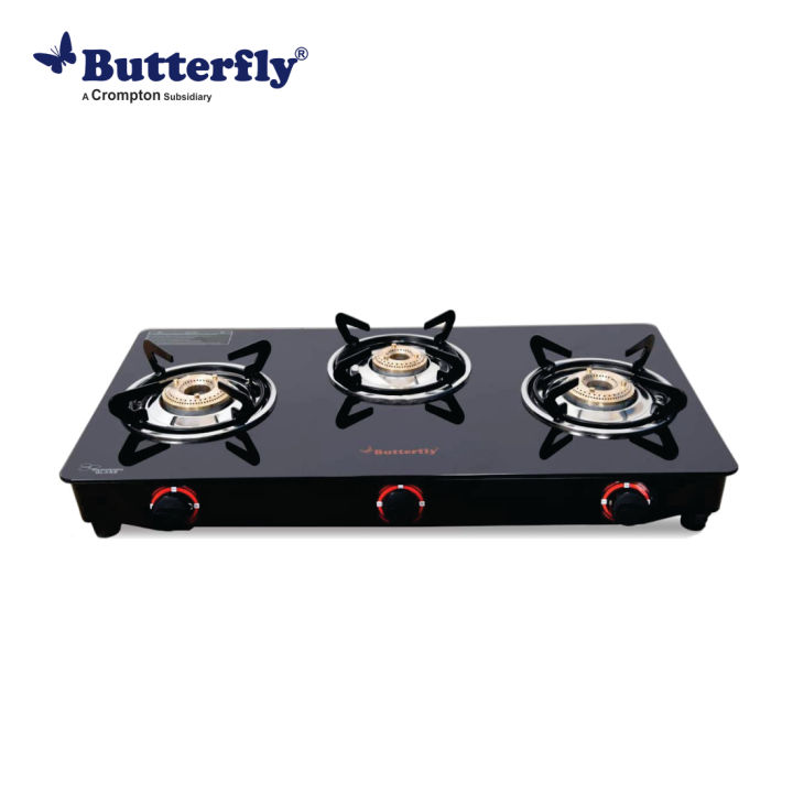 butterfly glass top gas stove 3 burner