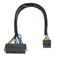 24 Pin to 10 Pin ATX PSU Main Power Adapter Braided Sleeved Cable for for PC and Servers 12-Inch(30cm). 