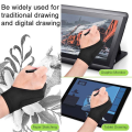 (GGBR) 15 Pack Artist Gloves for Tablet Digital Drawing Glove Two Fingers Thicken Palm Rejection Glove for Graphics Pad (M). 