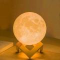 3D Moon Lamp Multi Colors Changing Touch Sensor Crystal Ball Moon Light with Wooden Stand. 