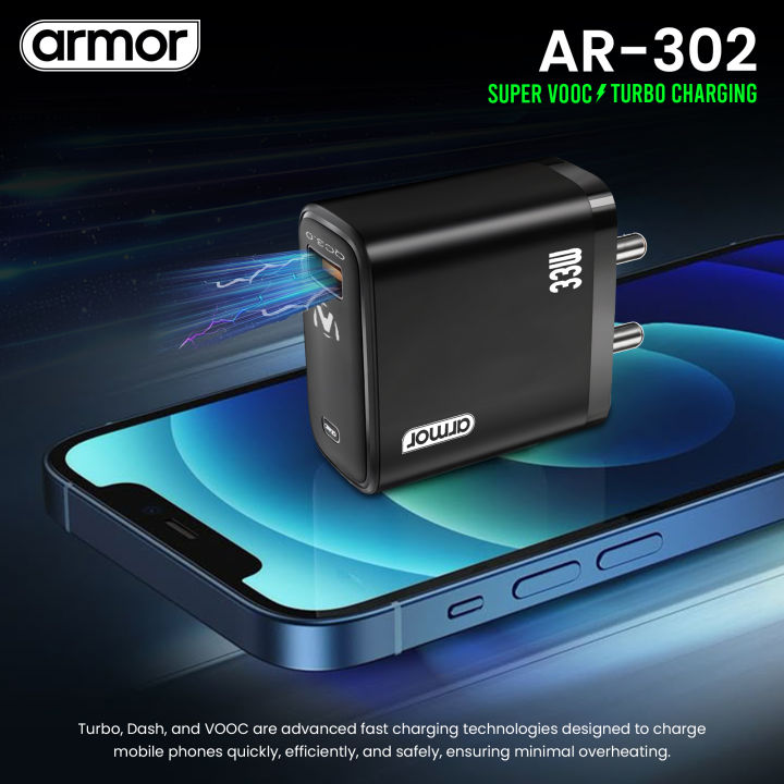 Armor%20AR-302%2033W%20Super%20Fast%20Charger%20%7C%20Qualcomm%20Quick%20Charge%203.0%20%7C%20USB%20Port%20%7C%20Adaptive%20Fast%20Charging%20%7C%20Fat%20Round%20Pin%20-%20Image%206
