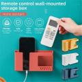 Double Layer Wall Mounted Organizer Box Punch Free TV Remote Control Storage Phone Plug Wall Holder Charging Multifunction Hooks. 