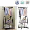 Multifunction Clothes Triangle Coat Rack Removable Bedroom Rack With Wheels. 