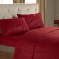 Ultra Soft Micro Cotton King Size Plain Striped Pattern  Bedsheet with 2 Pillow Covers. 