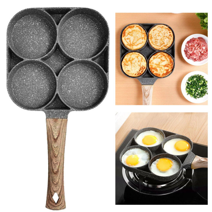 4-hole Omelet Pan Frying Pot Thickened Non-stick Egg Pancake Steak Cooking Pan
