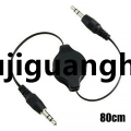 Xujiguanghui Black 3.5mm Audio Cable Car Retractable Phone Computer Speaker Data Connection Cable Car Amplifier Audio MP3 Adapter80cm. 
