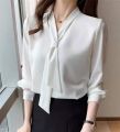 Women's Formal Tie Shirt Elegant Classy Top for Special Occasions. 
