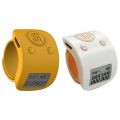 2PCS Mini Digital LCD Electronic Finger Ring Hand Tally Counter 6 Digit Rechargeable Counters Clicker, White & Yellow. 