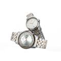 Titan Bandhan Quartz Analog with Day and Date Silver Dial Stainless Steel Strap Watch for Couple 17742565KM01. 