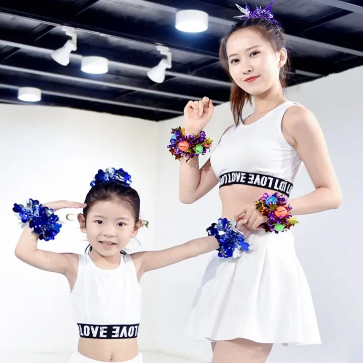 4pcs/2pairs%20Plastic%20handle%20Fancy%20Competition%20Flower%20Cheerleading%20Cheering%20Ball%20Cheerleader%20Pompoms%20Club%20Sport%20Supplies%20Dance%20Party%20Decorator%20-%20Image%206