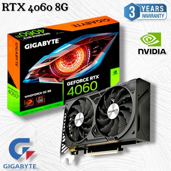 GIGABYTE GeForce RTX 4060 WINDFORCE OC 8G Graphics Card, 2X WINDFORCE Fans, 8GB 128-bit GDDR6, GV-N4060WF2OC-8GD Video Card