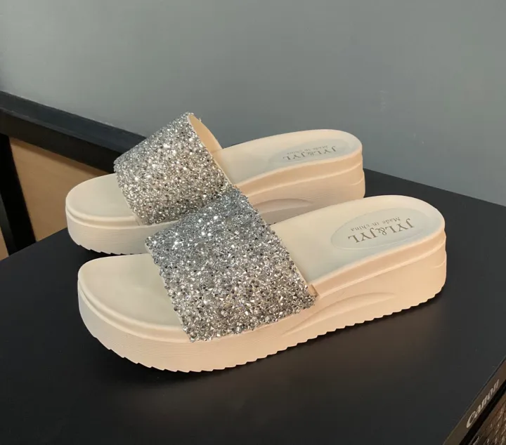 Waterproof Glitter Slip-On Summer Slipper For Women 7461-1