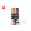Sakura Koi Coloring Brush Pen Set Of 6 Portrait Shades/Skin Tones (XBR). 