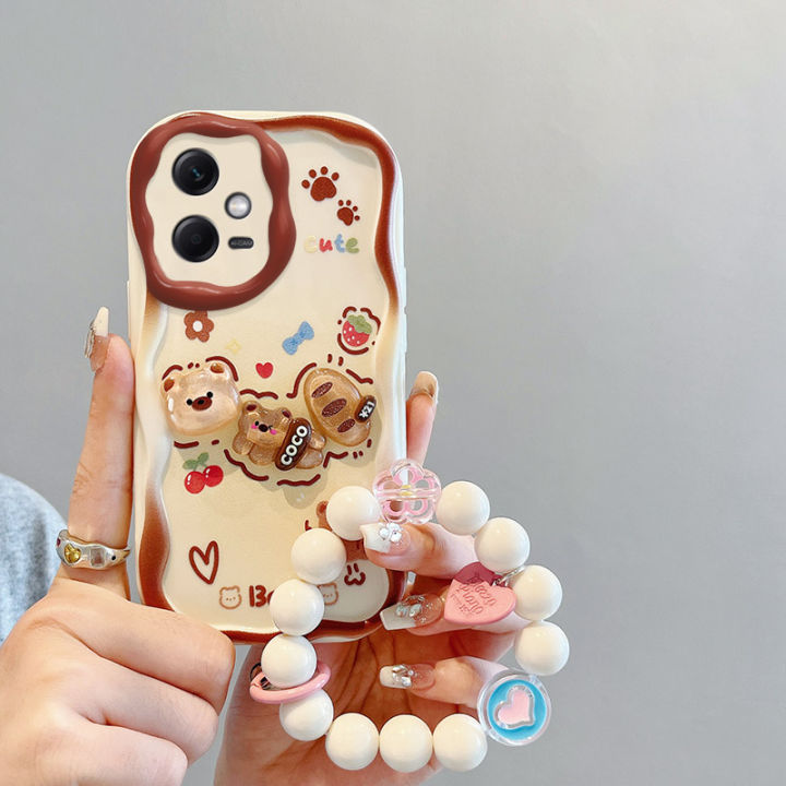 For%20Xiaomi%20Redmi%20Note%2012%20Pro+%205G%20Phone%20Case%203D%20Cute%20Animal%20Cartoon%20Patterns%20+%20Beautiful%20Flower%20Bracelet%20Soft%20Case%20-%20Image%209