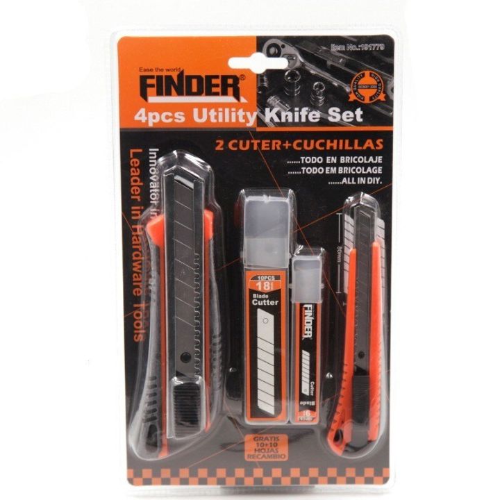 Finder%204%20Pcs%20Paper%20cutter/%20Utility%20Knife%20Set%20With%20Replacement%20Blade%20-%20Image%203
